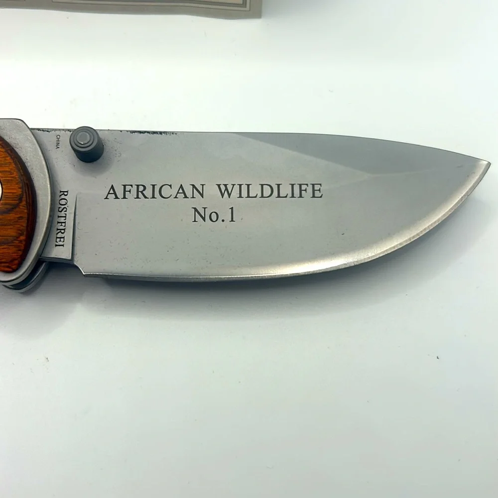 Falkner American Mint - African Wildlife Knife #1 — Elephant Engraving